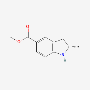 molecular formula C11H13NO2 B2442504 （2S）-2-甲基-2,3-二氢-1H-吲哚-5-羧酸甲酯 CAS No. 1388105-68-7