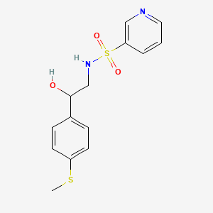 molecular formula C14H16N2O3S2 B2442516 N-(2-hydroxy-2-(4-(methylthio)phenyl)ethyl)pyridine-3-sulfonamide CAS No. 1448054-35-0