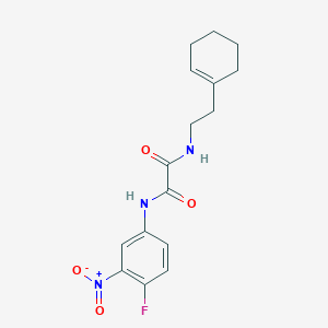 molecular formula C16H18FN3O4 B2442524 N1-(2-(环己-1-烯-1-基)乙基)-N2-(4-氟-3-硝基苯基)草酰胺 CAS No. 899974-59-5