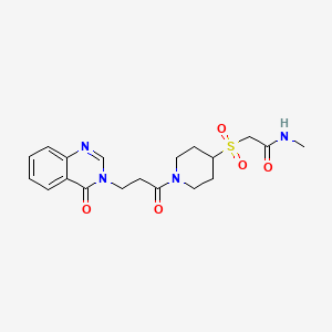 molecular formula C19H24N4O5S B2442525 N-甲基-2-((1-(3-(4-氧代喹唑啉-3(4H)-基)丙酰)哌啶-4-基)磺酰基)乙酰胺 CAS No. 1798484-45-3