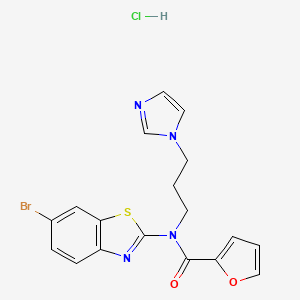 N-(3-(1H-imidazol-1-yl)propyl)-N-(6-bromobenzo[d]thiazol-2-yl)furan-2-carboxamide hydrochloride