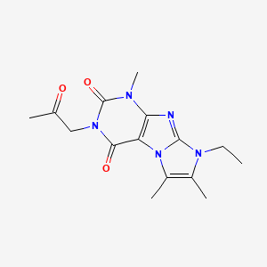 molecular formula C15H19N5O3 B2442535 6-Ethyl-4,7,8-trimethyl-2-(2-oxopropyl)purino[7,8-a]imidazole-1,3-dione CAS No. 878413-02-6
