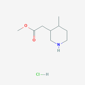 molecular formula C9H18ClNO2 B2442537 Methyl 2-(4-methylpiperidin-3-yl)acetate hydrochloride CAS No. 1860028-39-2