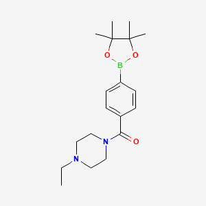 molecular formula C19H29BN2O3 B2442540 1-Ethyl-4-[4-(tetramethyl-1,3,2-dioxaborolan-2-yl)benzoyl]piperazine CAS No. 656239-39-3