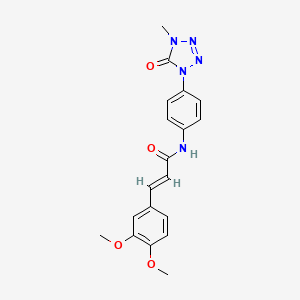 molecular formula C19H19N5O4 B2442552 (E)-3-(3,4-二甲氧基苯基)-N-(4-(4-甲基-5-氧代-4,5-二氢-1H-四唑-1-基)苯基)丙烯酰胺 CAS No. 1396890-49-5
