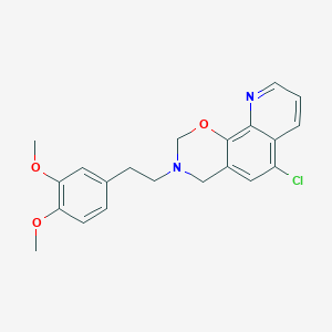 molecular formula C21H21ClN2O3 B2442558 6-chloro-3-(3,4-dimethoxyphenethyl)-3,4-dihydro-2H-[1,3]oxazino[5,6-h]quinoline CAS No. 438486-25-0