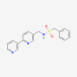 molecular formula C18H17N3O2S B2442567 N-([2,3'-联吡啶]-5-基甲基)-1-苯甲磺酰胺 CAS No. 2034210-49-4