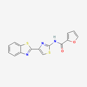 molecular formula C15H9N3O2S2 B2442576 N-[4-(1,3-苯并噻唑-2-基)-1,3-噻唑-2-基]呋喃-2-甲酰胺 CAS No. 477327-14-3