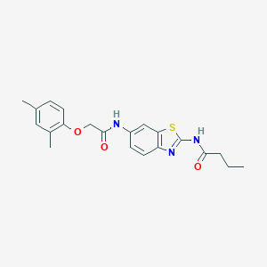 N-(6-{[(2,4-dimethylphenoxy)acetyl]amino}-1,3-benzothiazol-2-yl)butanamide