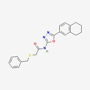 2-(benzylthio)-N-(5-(5,6,7,8-tetrahydronaphthalen-2-yl)-1,3,4-oxadiazol-2-yl)acetamide
