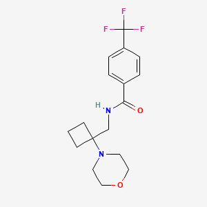 molecular formula C17H21F3N2O2 B2442595 N-[(1-Morpholin-4-ylcyclobutyl)methyl]-4-(trifluoromethyl)benzamide CAS No. 2380142-83-4