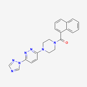molecular formula C21H19N7O B2442597 (4-(6-(1H-1,2,4-triazol-1-yl)pyridazin-3-yl)piperazin-1-yl)(naphthalen-1-yl)methanone CAS No. 1797160-26-9