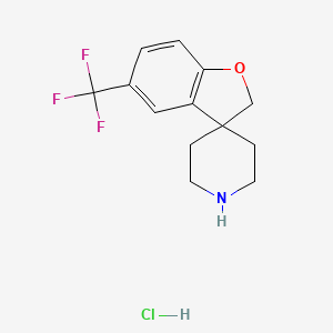 molecular formula C13H15ClF3NO B2442599 5-(Trifluoromethyl)-2H-spiro[1-benzofuran-3,4'-piperidine] hydrochloride CAS No. 2197056-63-4