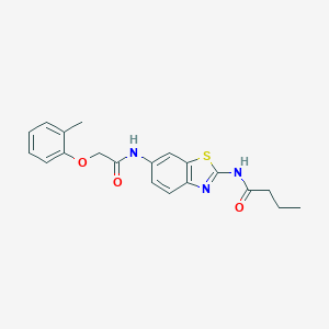 N-(6-{[(2-methylphenoxy)acetyl]amino}-1,3-benzothiazol-2-yl)butanamide