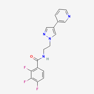 molecular formula C17H13F3N4O B2442601 2,3,4-三氟-N-{2-[4-(吡啶-3-基)-1H-吡唑-1-基]乙基}苯甲酰胺 CAS No. 2097909-59-4