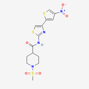 1-(methylsulfonyl)-N-(4-(4-nitrothiophen-2-yl)thiazol-2-yl)piperidine-4-carboxamide
