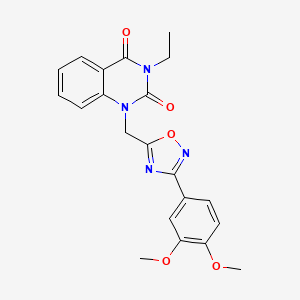 molecular formula C21H20N4O5 B2442608 1-((3-(3,4-二甲氧基苯基)-1,2,4-恶二唑-5-基)甲基)-3-乙基喹唑啉-2,4(1H,3H)-二酮 CAS No. 1207035-72-0