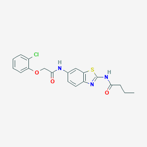 N-(6-{[(2-chlorophenoxy)acetyl]amino}-1,3-benzothiazol-2-yl)butanamide