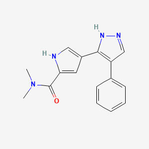 molecular formula C16H16N4O B2442612 N,N-二甲基-4-(4-苯基-1H-吡唑-3-基)-1H-吡咯-2-甲酰胺 CAS No. 321553-20-2