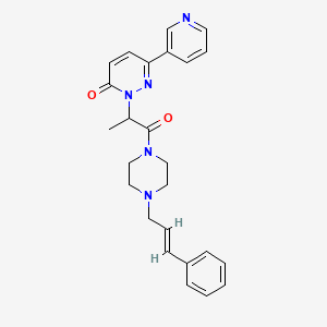 molecular formula C25H27N5O2 B2442613 (E)-2-(1-(4-肉桂酰哌嗪-1-基)-1-氧代丙-2-基)-6-(吡啶-3-基)嘧啶并-3(2H)-酮 CAS No. 2210221-33-1