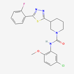 N-(5-chloro-2-methoxyphenyl)-3-(5-(2-fluorophenyl)-1,3,4-thiadiazol-2-yl)piperidine-1-carboxamide
