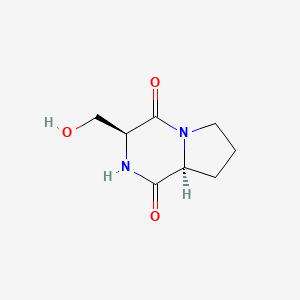 molecular formula C8H12N2O3 B2442620 (3S,8aS)-3-(hydroxymethyl)-octahydropyrrolo[1,2-a]piperazine-1,4-dione CAS No. 71018-04-7