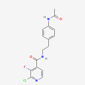 molecular formula C16H15ClFN3O2 B2442624 2-chloro-N-[2-(4-acetamidophenyl)ethyl]-3-fluoropyridine-4-carboxamide CAS No. 1423760-11-5