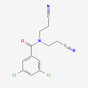 molecular formula C13H11Cl2N3O B2442627 3,5-二氯-N,N-双（2-氰乙基）苯甲酰胺 CAS No. 330836-76-5