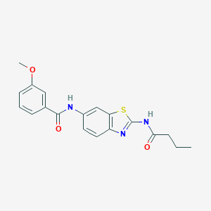 molecular formula C19H19N3O3S B244263 N-[2-(butanoylamino)-1,3-benzothiazol-6-yl]-3-methoxybenzamide 