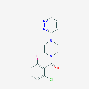 molecular formula C16H16ClFN4O B2442637 (2-Chloro-6-fluorophenyl)(4-(6-methylpyridazin-3-yl)piperazin-1-yl)methanone CAS No. 1172520-86-3