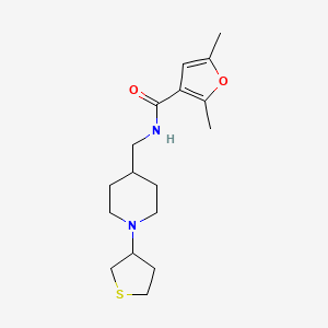molecular formula C17H26N2O2S B2442640 2,5-dimethyl-N-((1-(tetrahydrothiophen-3-yl)piperidin-4-yl)methyl)furan-3-carboxamide CAS No. 2034506-23-3