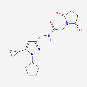 N-((1-cyclopentyl-5-cyclopropyl-1H-pyrazol-3-yl)methyl)-2-(2,5-dioxopyrrolidin-1-yl)acetamide