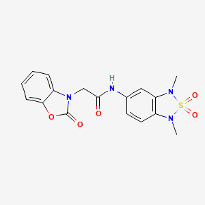 N-(1,3-dimethyl-2,2-dioxido-1,3-dihydrobenzo[c][1,2,5]thiadiazol-5-yl)-2-(2-oxobenzo[d]oxazol-3(2H)-yl)acetamide