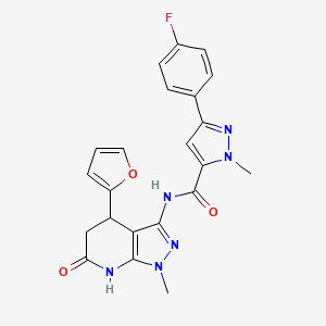 3-(4-fluorophenyl)-N-(4-(furan-2-yl)-1-methyl-6-oxo-4,5,6,7-tetrahydro-1H-pyrazolo[3,4-b]pyridin-3-yl)-1-methyl-1H-pyrazole-5-carboxamide