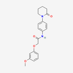 molecular formula C20H22N2O4 B2442651 2-(3-methoxyphenoxy)-N-[4-(2-oxopiperidin-1-yl)phenyl]acetamide CAS No. 923081-80-5