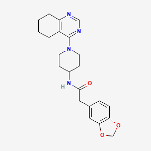 2-(benzo[d][1,3]dioxol-5-yl)-N-(1-(5,6,7,8-tetrahydroquinazolin-4-yl)piperidin-4-yl)acetamide