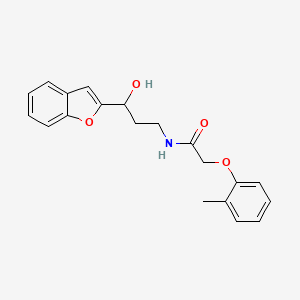 molecular formula C20H21NO4 B2442664 N-(3-(benzofuran-2-yl)-3-hydroxypropyl)-2-(o-tolyloxy)acetamide CAS No. 1448131-50-7