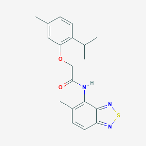 molecular formula C19H21N3O2S B244267 2-(2-isopropyl-5-methylphenoxy)-N-(5-methyl-2,1,3-benzothiadiazol-4-yl)acetamide 
