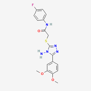 2-((4-amino-5-(3,4-dimethoxyphenyl)-4H-1,2,4-triazol-3-yl)thio)-N-(4-fluorophenyl)acetamide