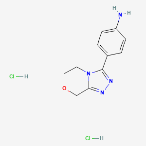 4-(6,8-Dihydro-5H-[1,2,4]triazolo[3,4-c][1,4]oxazin-3-yl)aniline;dihydrochloride