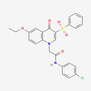 molecular formula C25H21ClN2O5S B2442683 N-(4-chlorophenyl)-2-(6-ethoxy-4-oxo-3-(phenylsulfonyl)quinolin-1(4H)-yl)acetamide CAS No. 902278-08-4