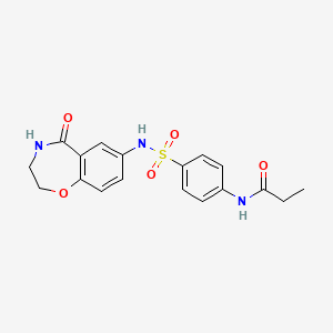 N-(4-(N-(5-oxo-2,3,4,5-tetrahydrobenzo[f][1,4]oxazepin-7-yl)sulfamoyl)phenyl)propionamide