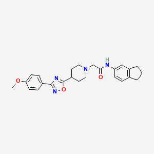 N-(2,3-dihydro-1H-inden-5-yl)-2-{4-[3-(4-methoxyphenyl)-1,2,4-oxadiazol-5-yl]piperidin-1-yl}acetamide