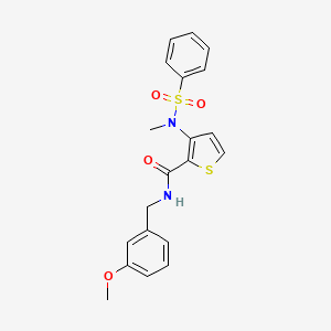 molecular formula C20H20N2O4S2 B2442698 N-(3-methoxybenzyl)-3-[methyl(phenylsulfonyl)amino]thiophene-2-carboxamide CAS No. 1115871-47-0