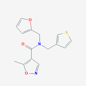molecular formula C15H14N2O3S B2442703 N-(furan-2-ylmethyl)-5-methyl-N-(thiophen-3-ylmethyl)isoxazole-4-carboxamide CAS No. 1448052-40-1