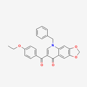 molecular formula C26H21NO5 B2442704 5-苄基-7-(4-乙氧基苯甲酰基)-2H,5H,8H-[1,3]二氧杂环[4,5-g]喹啉-8-酮 CAS No. 904450-50-6