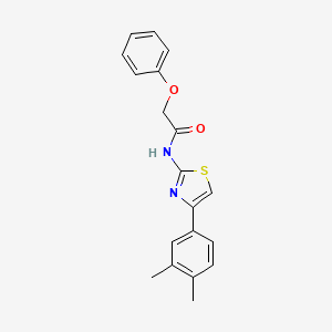 molecular formula C19H18N2O2S B2442708 N-[4-(3,4-二甲苯基)-1,3-噻唑-2-基]-2-苯氧基乙酰胺 CAS No. 476285-25-3