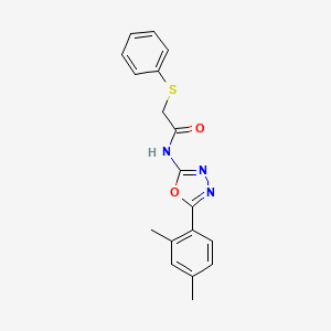 molecular formula C18H17N3O2S B2442715 N-[5-(2,4-dimethylphenyl)-1,3,4-oxadiazol-2-yl]-2-phenylsulfanylacetamide CAS No. 895485-59-3