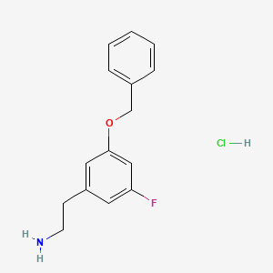 molecular formula C15H17ClFNO B2442719 2-[3-(Benzyloxy)-5-fluorophenyl]ethan-1-amine hydrochloride CAS No. 2137771-71-0