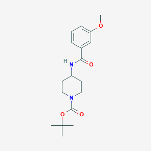 molecular formula C18H26N2O4 B2442724 叔丁基4-(3-甲氧基苯甲酰胺)哌啶-1-羧酸酯 CAS No. 1018073-13-6
